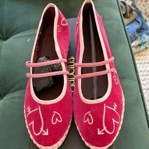 Women’s Pink Heart-Detail Mary Jane Flats